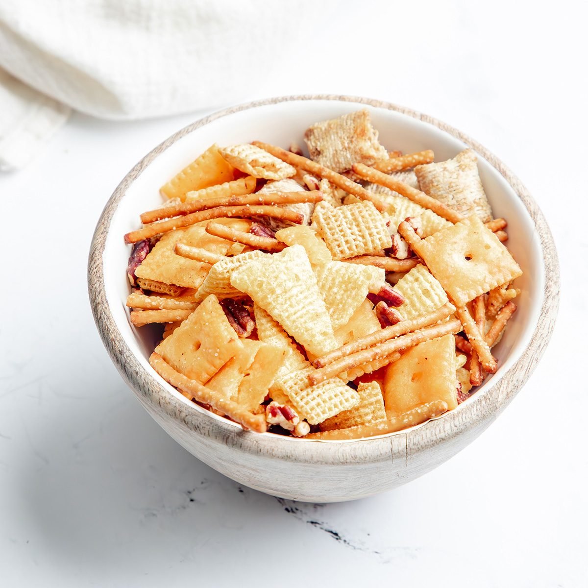 EXPS shot for Taste of Home Reindeer Chow, being served in a bowl.