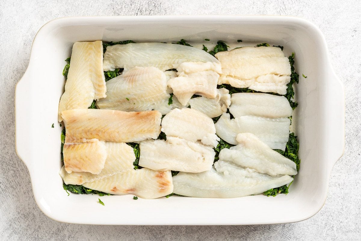 Taste of Home Flounder Florentine photo of preparing the flounder fillets.