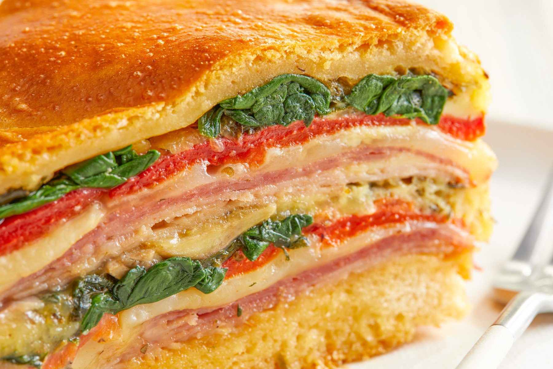 close up shot of italian brunch torte