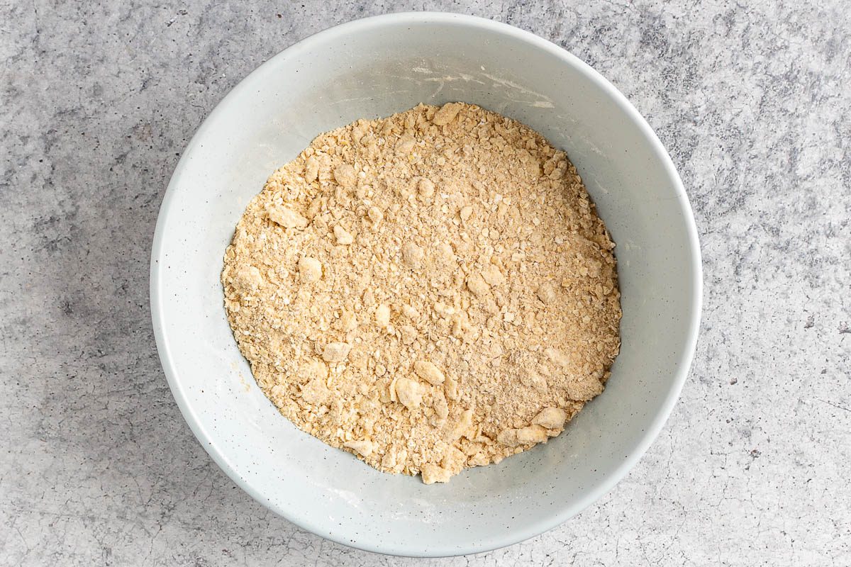 Taste of Home Oatmeal Raisin Bars photo of making the crumble mixture.