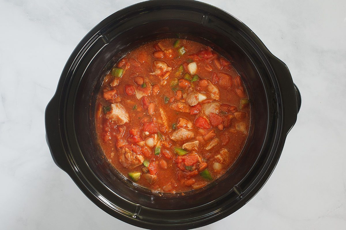 Pork Chili in slow cooker