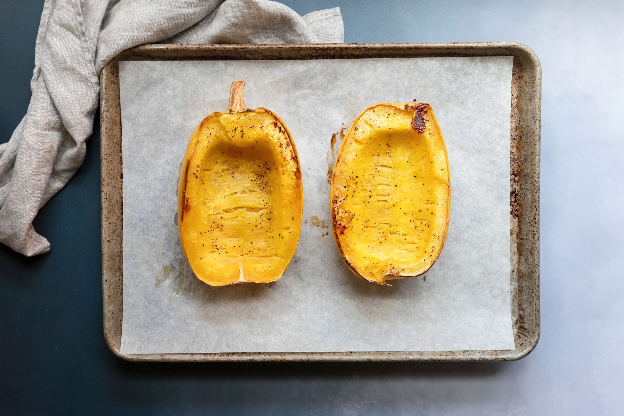 Roast squash for 50-60 minutes until the skin is easy to pierce with a fork