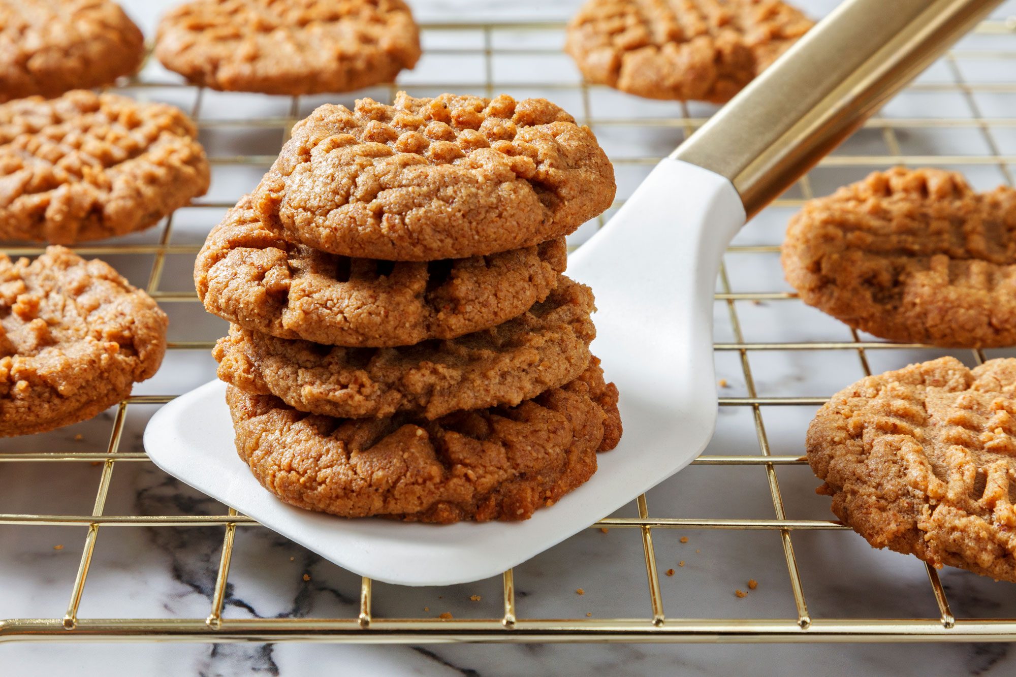 Almond Butter Cookies on a wire rack