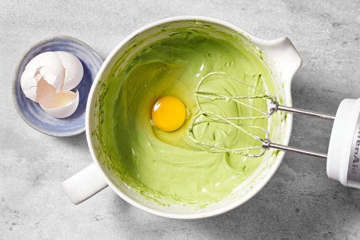 Add eggs, one at a time, until incorporated