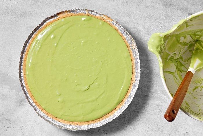 Pour filling into graham cracker crust.