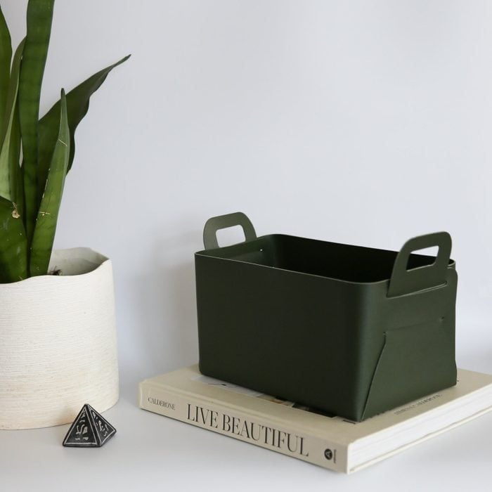 Faux Leather Storage Basket Ecomm Via Etsy.com 