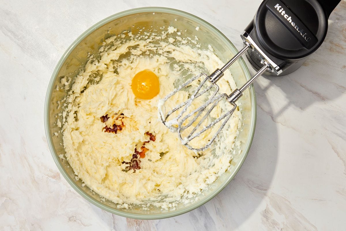 Beat in egg yolk and vanilla.