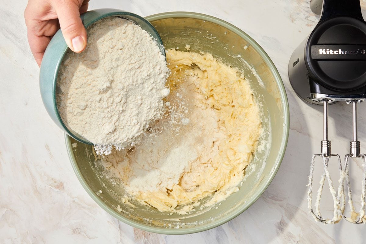 Add flour and mix well. Cover and refrigerate for 1 hour or until easy to handle.