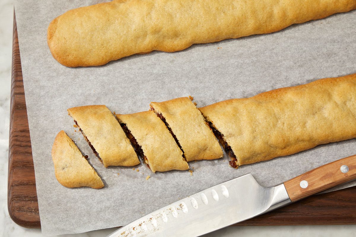 Cut each rectangle diagonally into 1-in. strips.