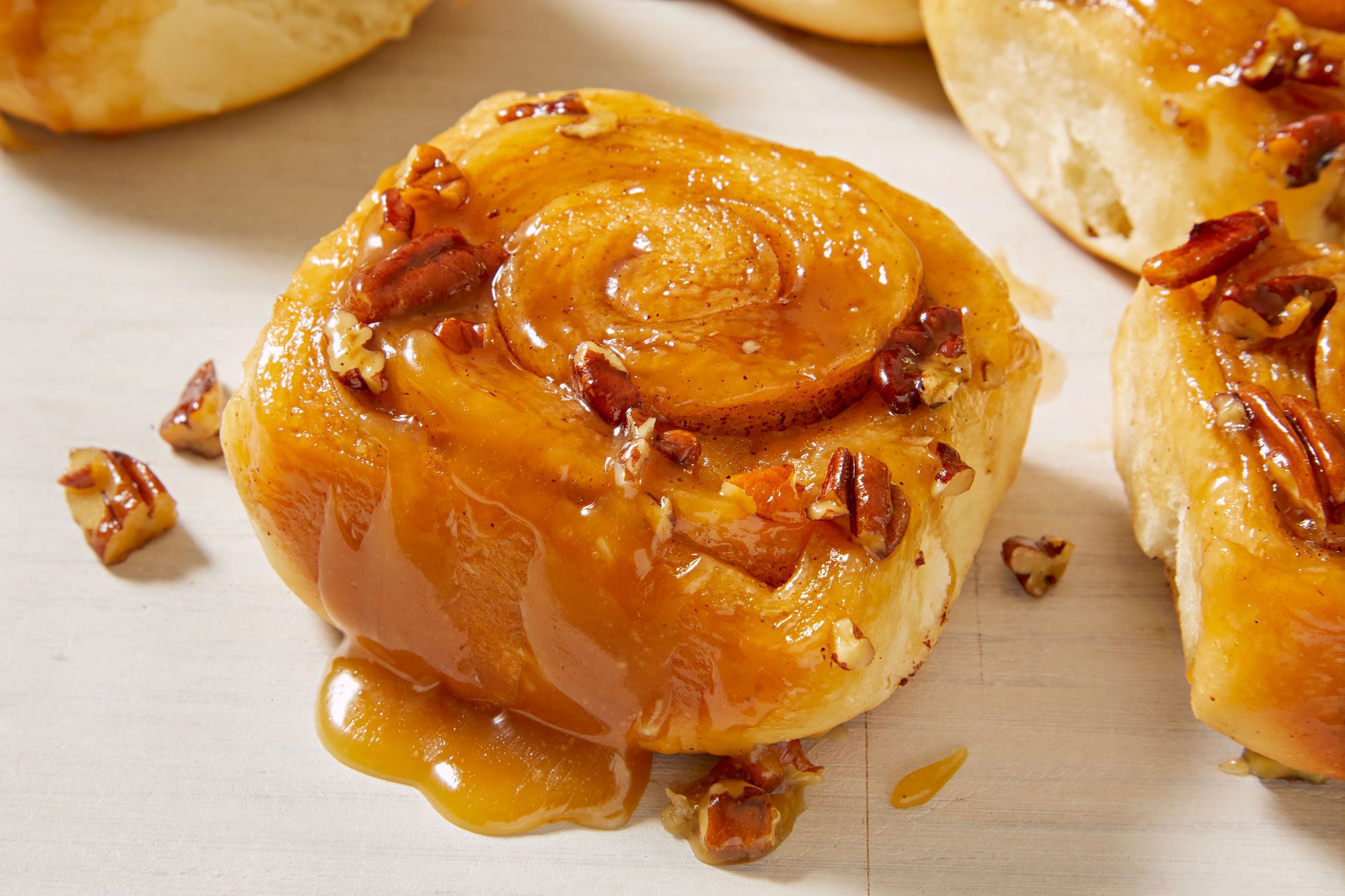 Sticky Buns cut into pieces and serve them on large platter