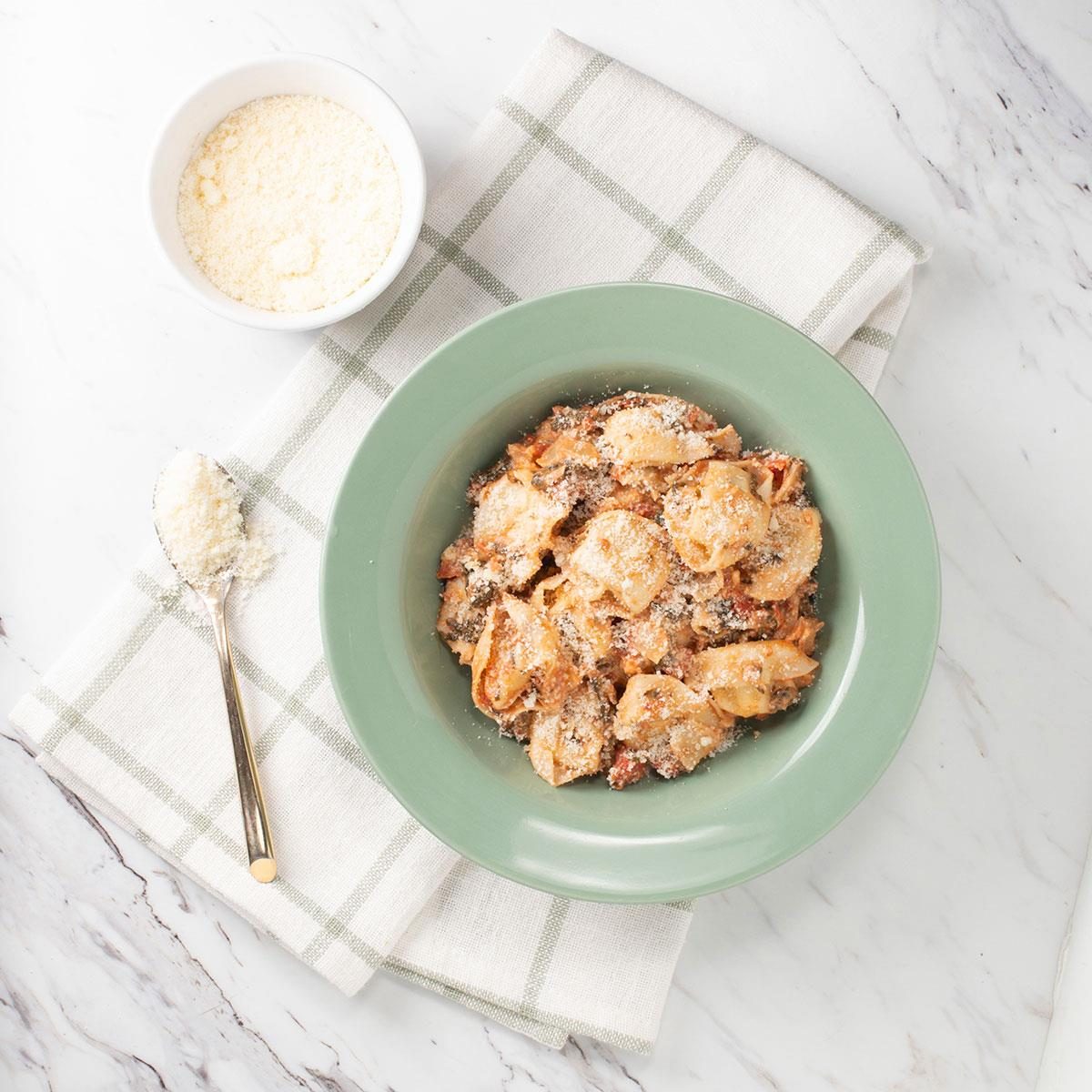 Tortellini with Tomato Cream Sauce