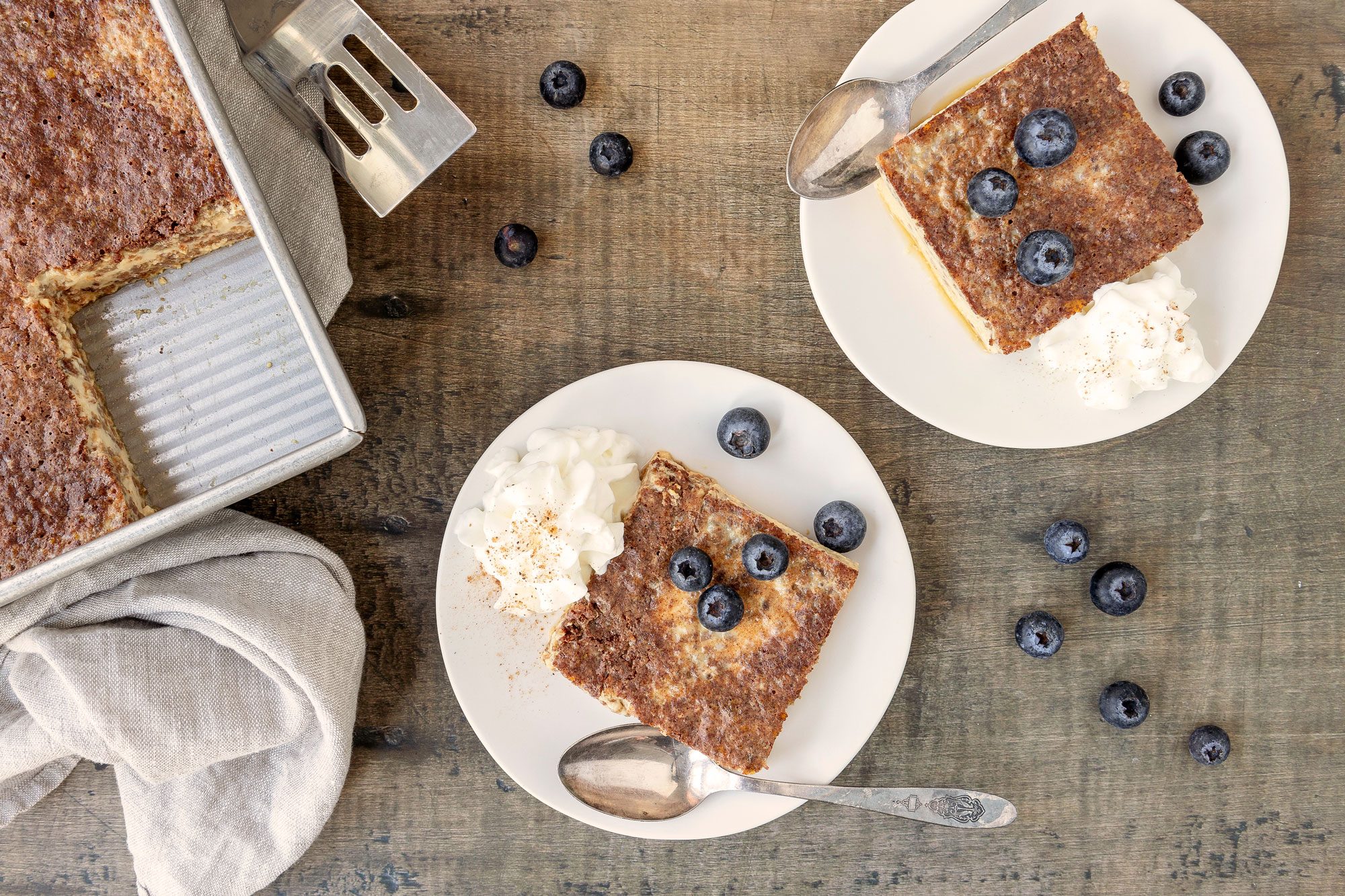 Grape-Nuts Pudding Vendor images on Wood Surface with whipped cream and grapes