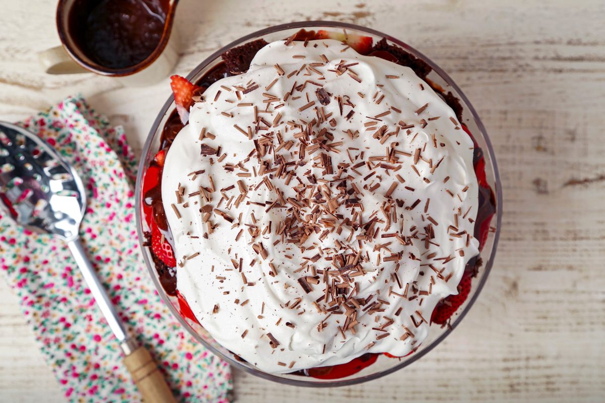 Strawberry Chocolate Trifle Top view