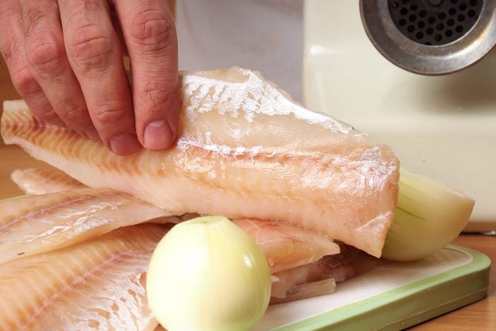 Alaska pollock fillet. Making Fish Frikadeller Series.