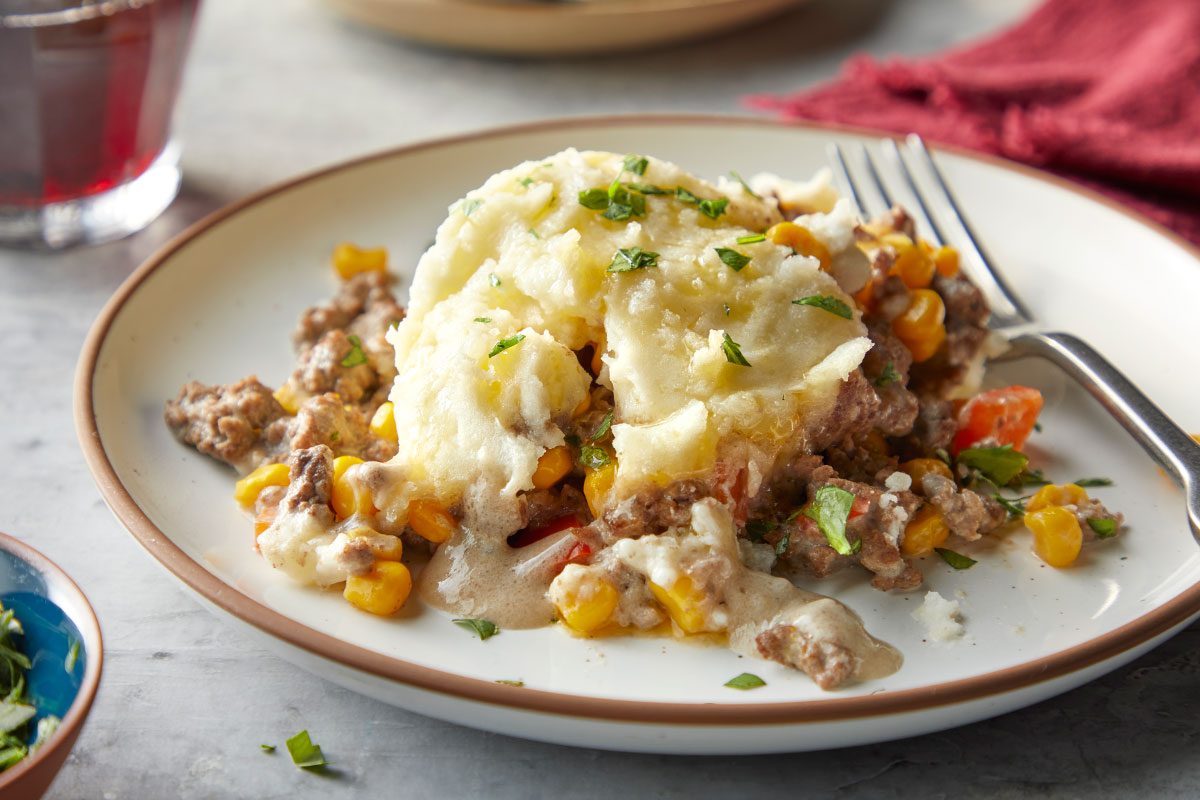 Sheperd's Pie served on a plate