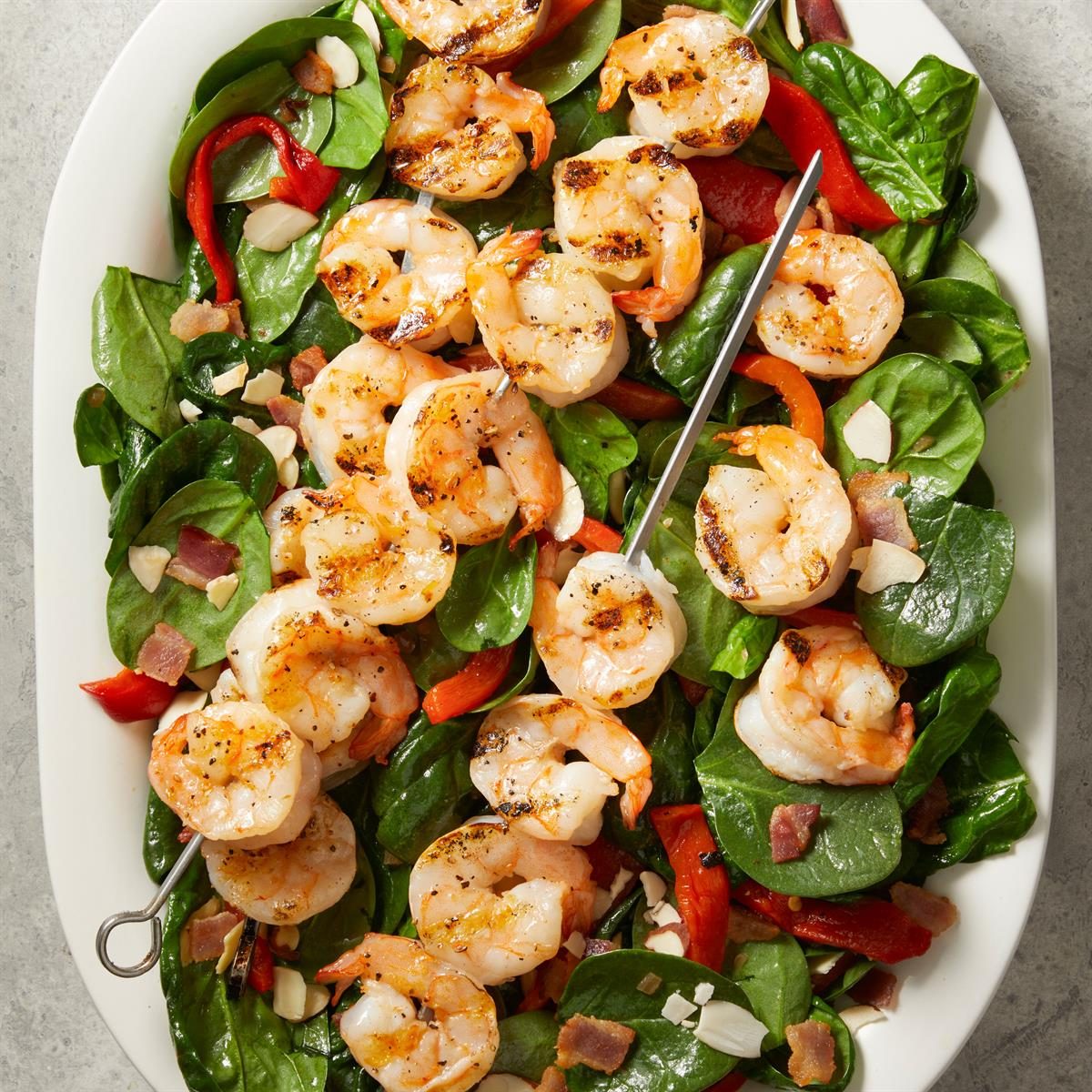 Shrimp And Spinach Salad With Hot Bacon Dressing Exps Ft25 66129 Jr 0307 1