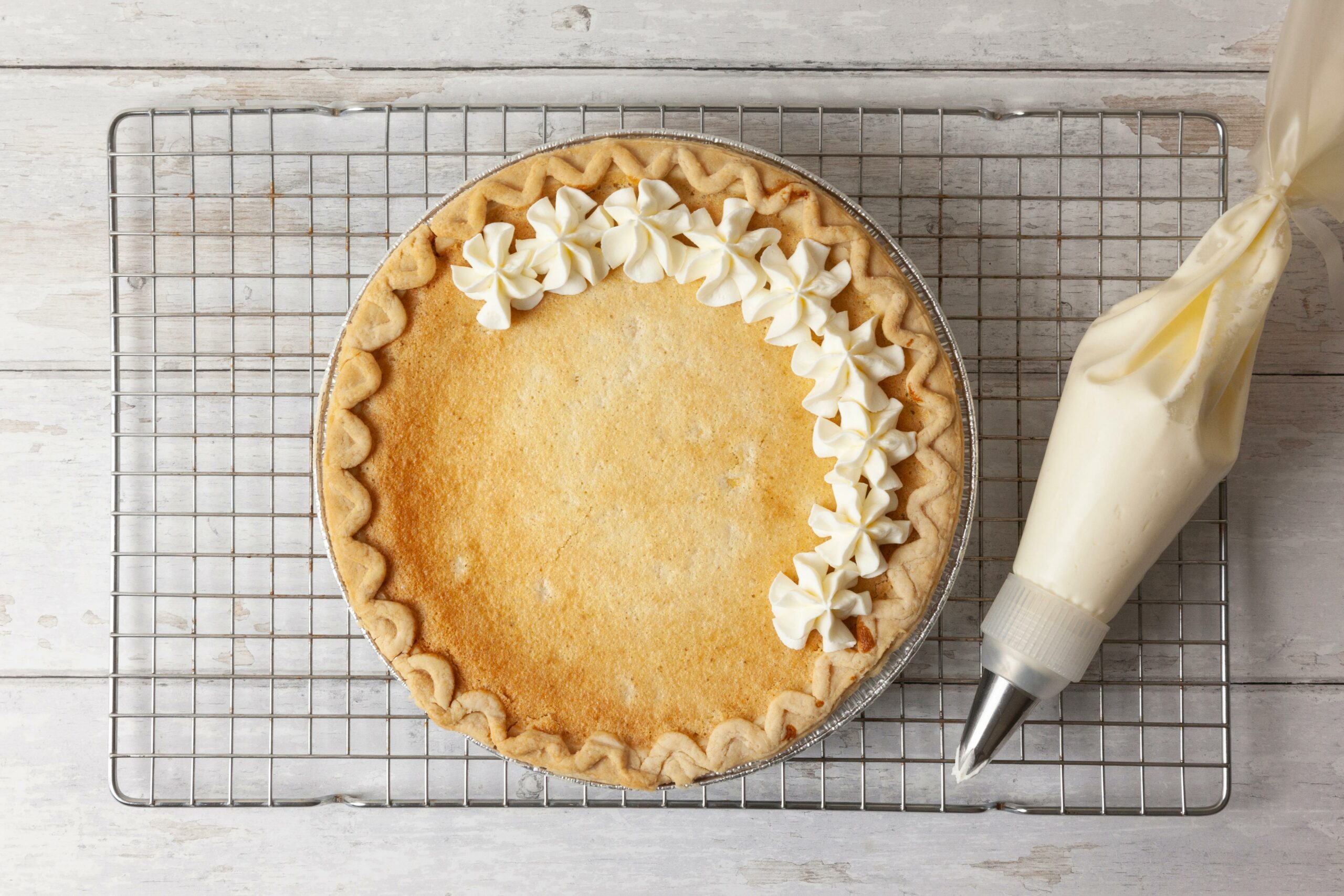 Sunshine Lemon Pie, whipped cream on it