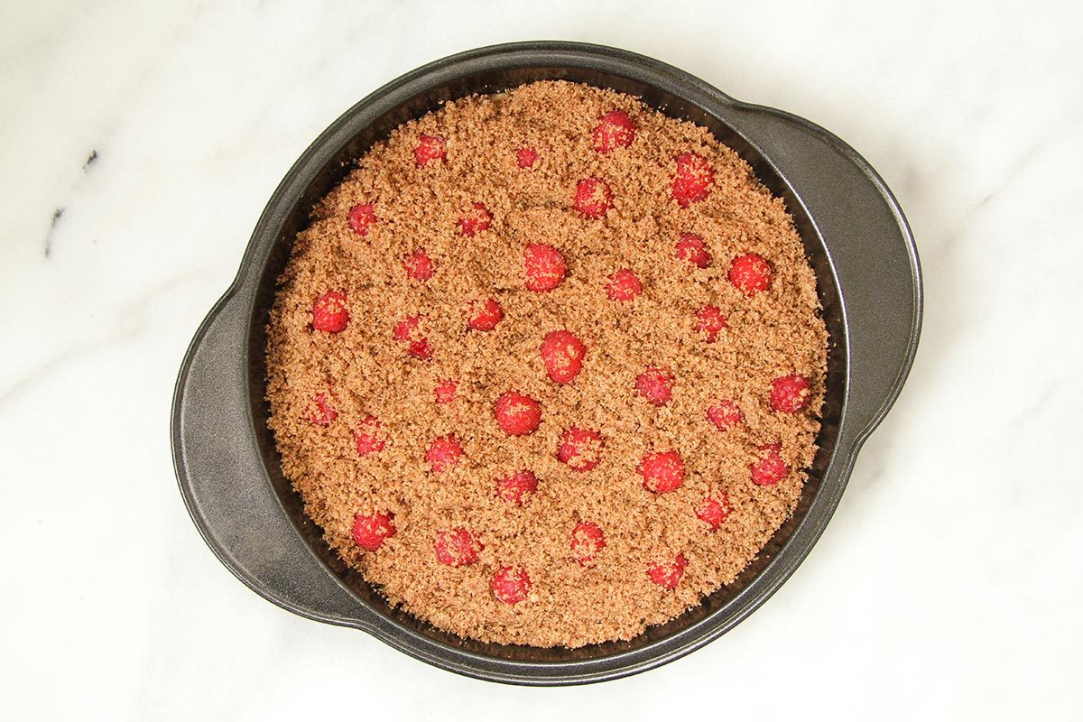 Batter is layer with sugar-crumb topping