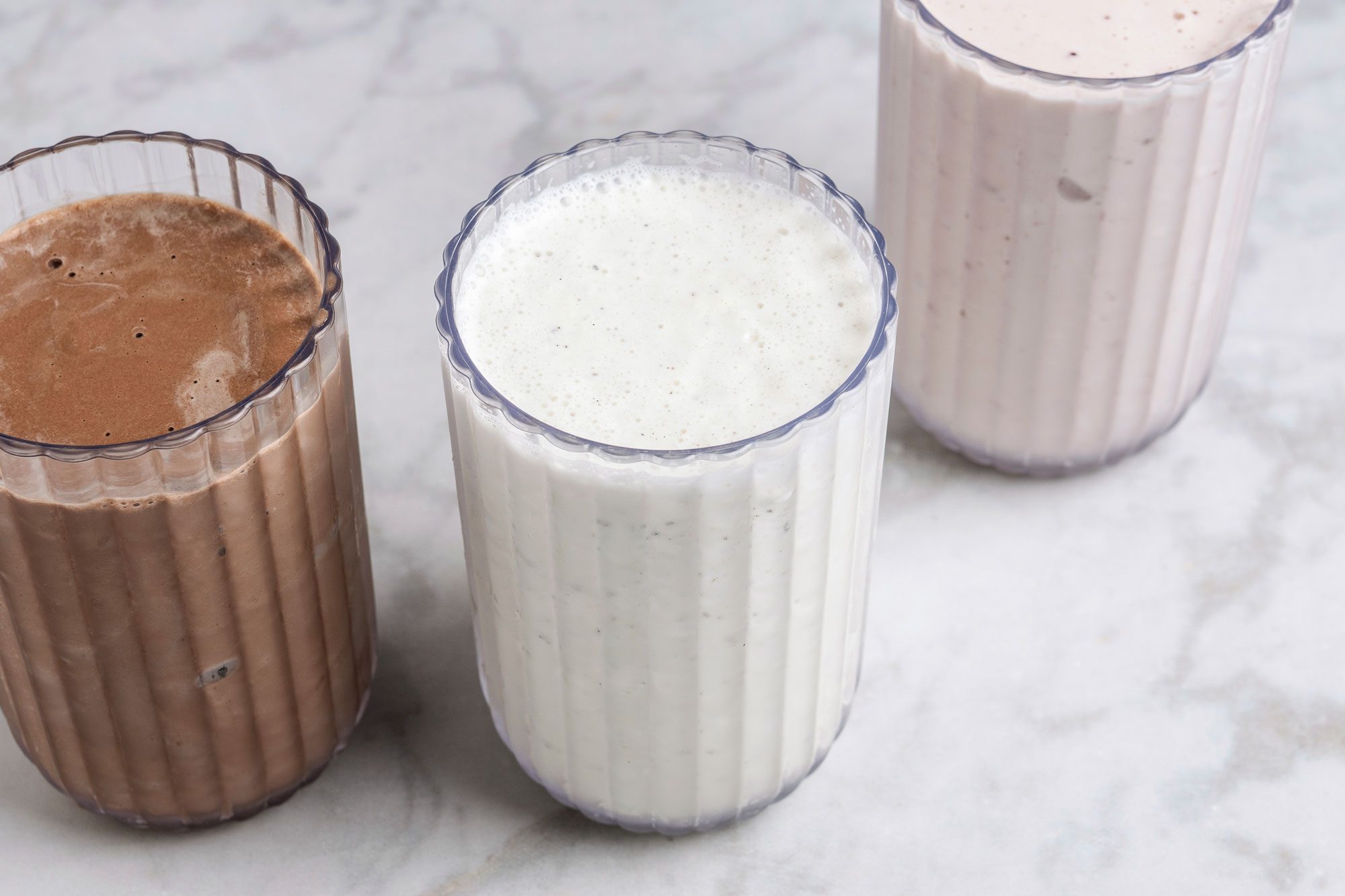 High angle shot of Milkshakes