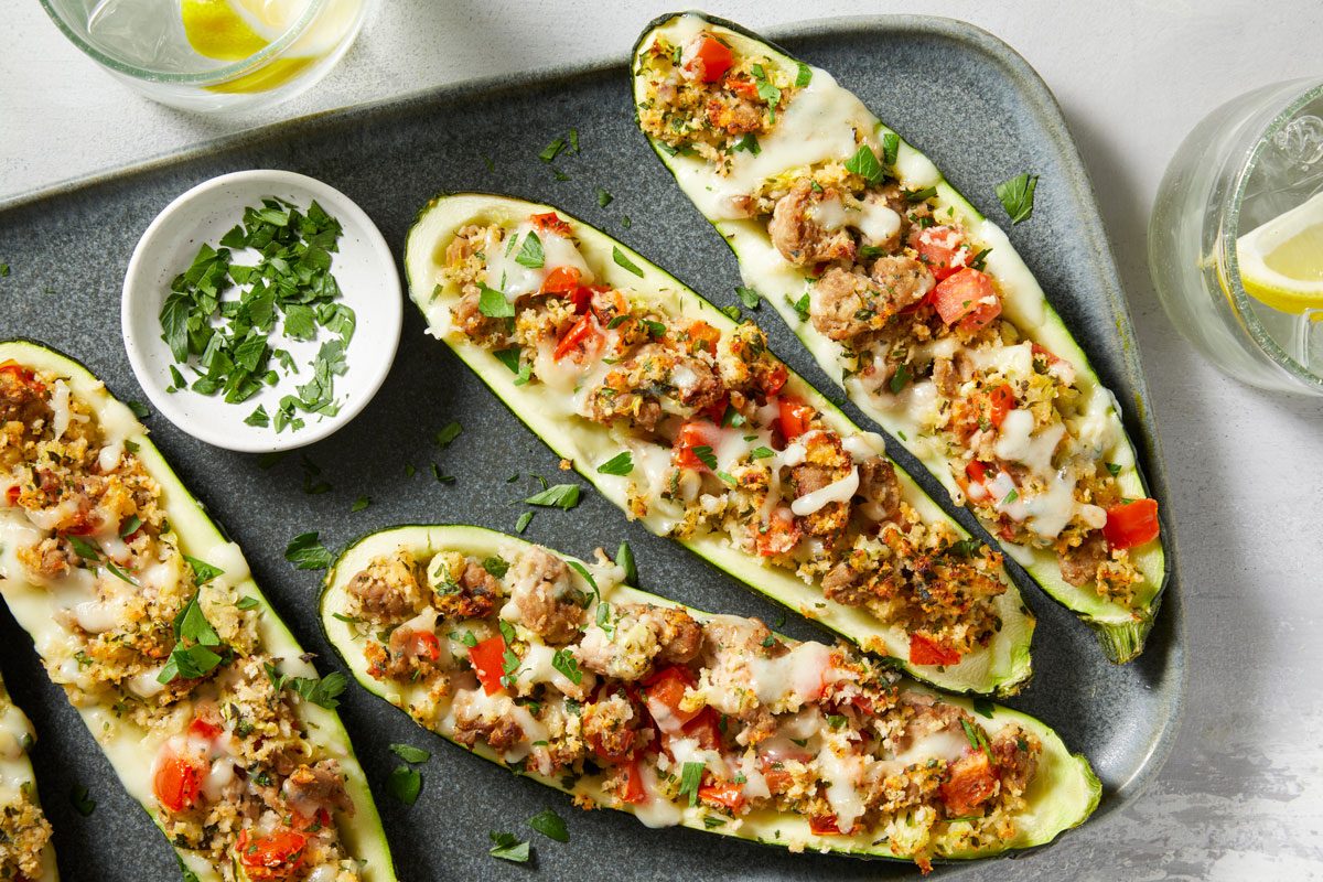 Sausage Stuffed Zucchini 