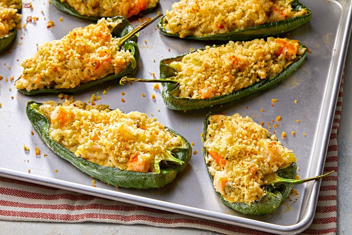 Shrimp Stuffed Poblano Peppers