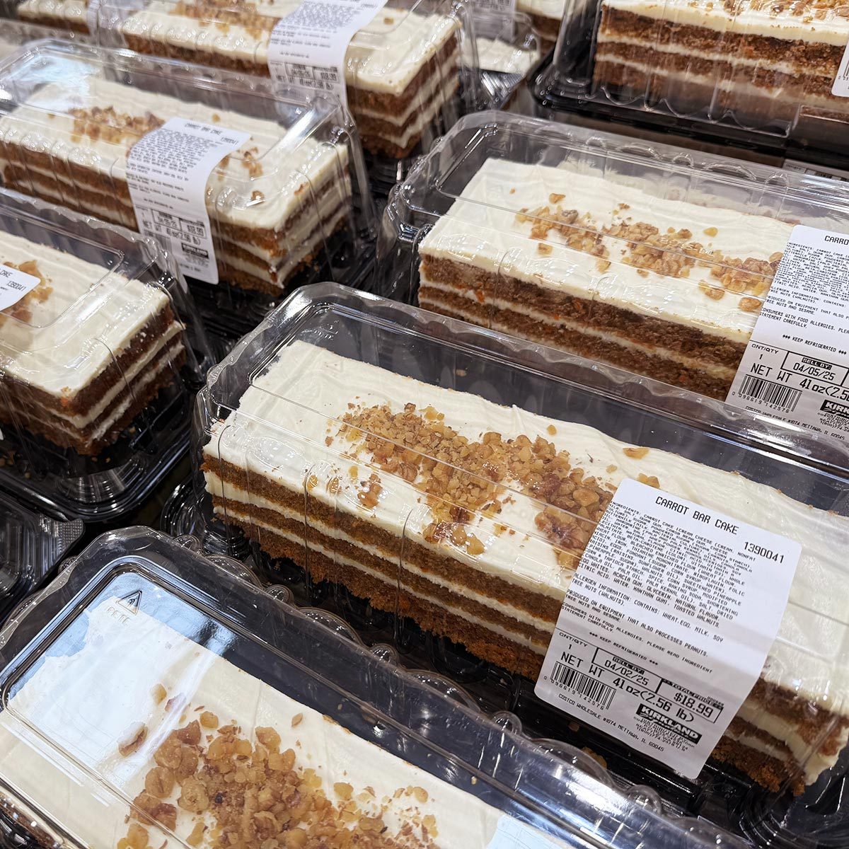 Costco carrot bar cake boxes