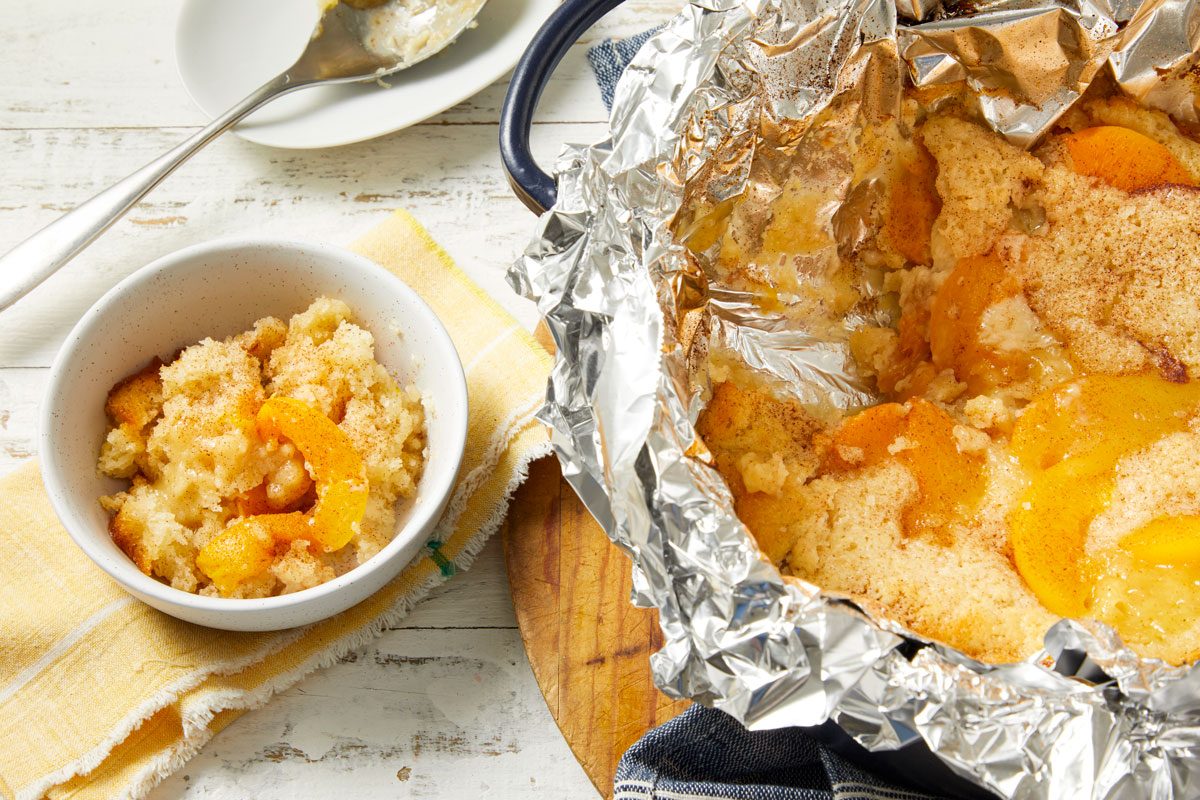 Campfire Peach Cobbler