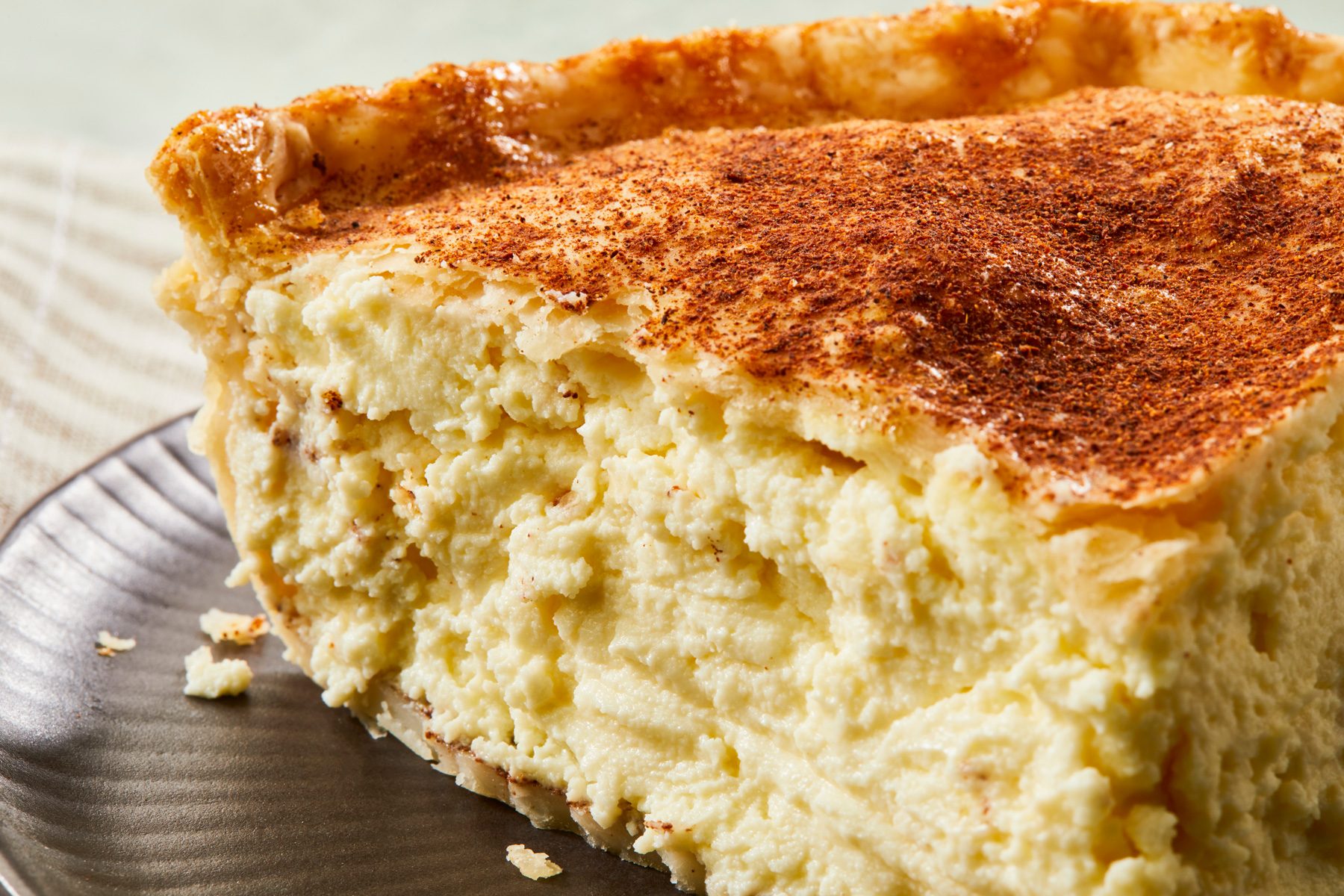 Close up shot of Cheese pie