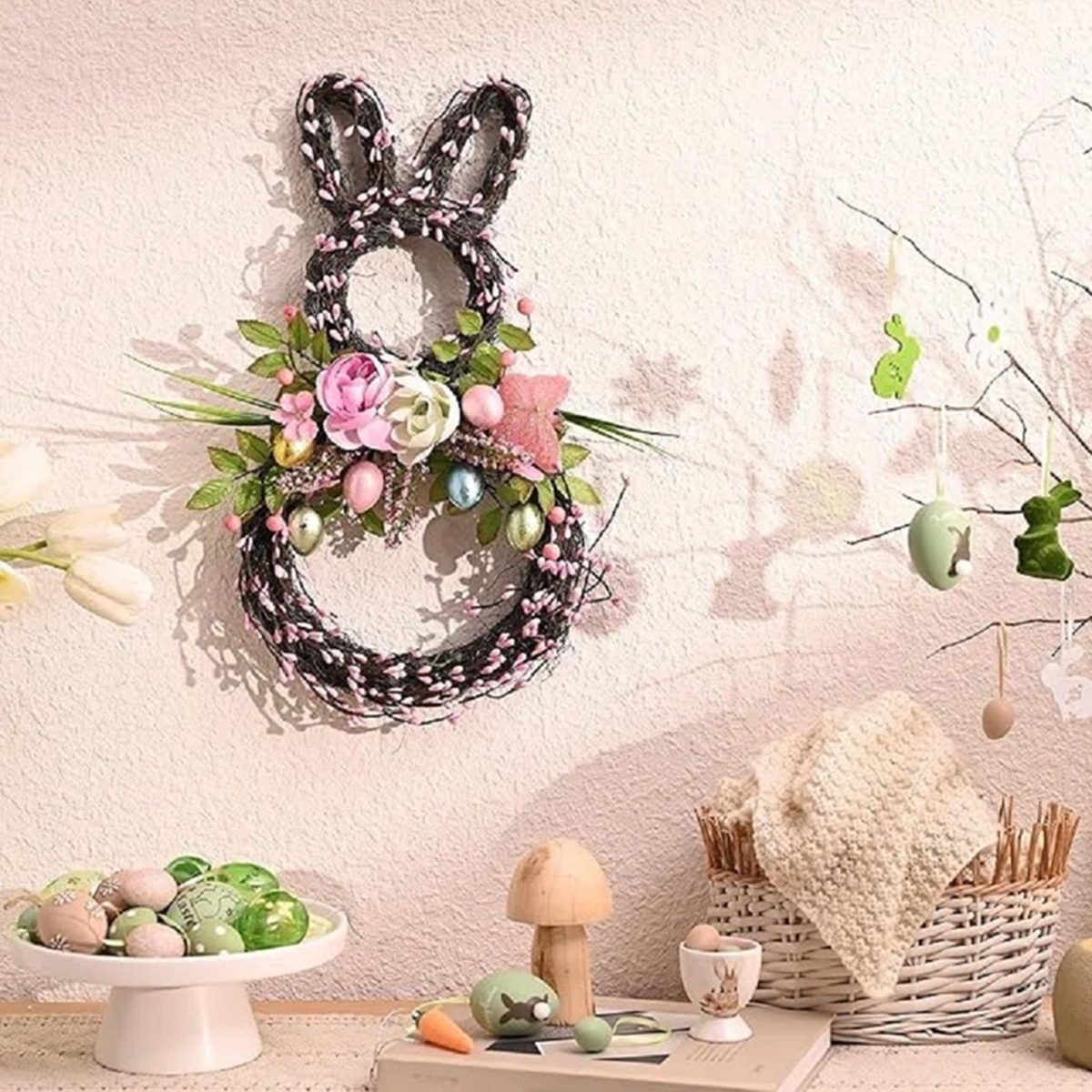 Easter Bunny Wreath For Front Door 