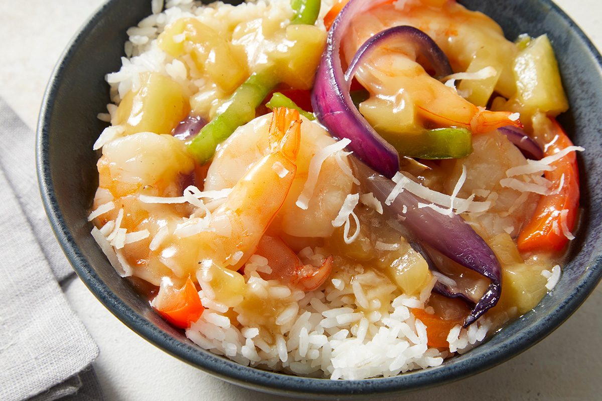 close up shot of Pineapple Shrimp Stir-Fry