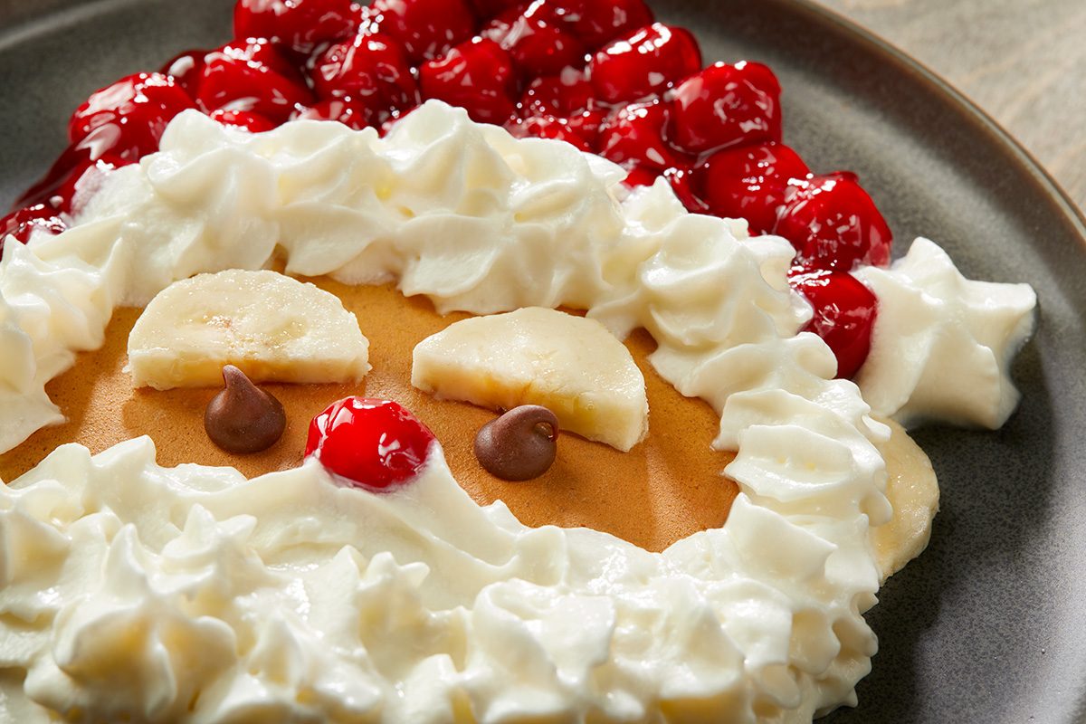Close-up shot of Santa Pancake