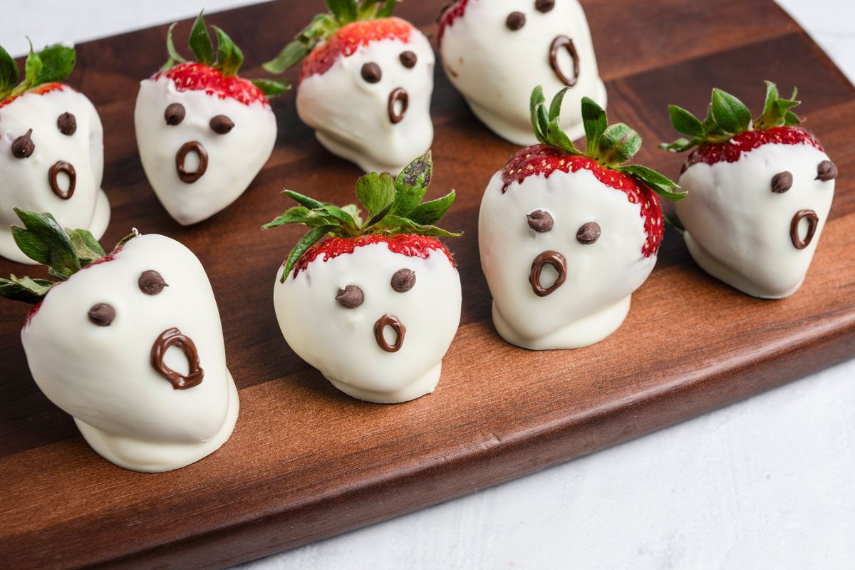 Close up shot of Strawberry Ghosts;