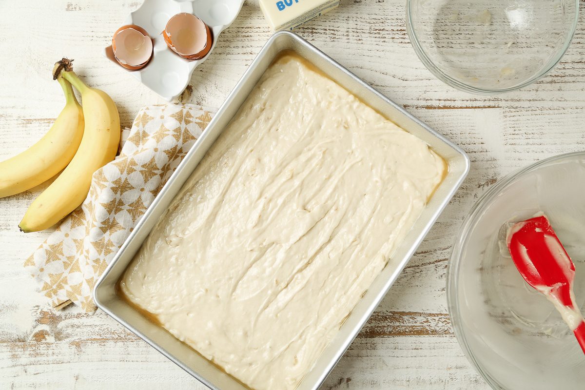 batter spread into a greased 15x10x1-inch baking pan