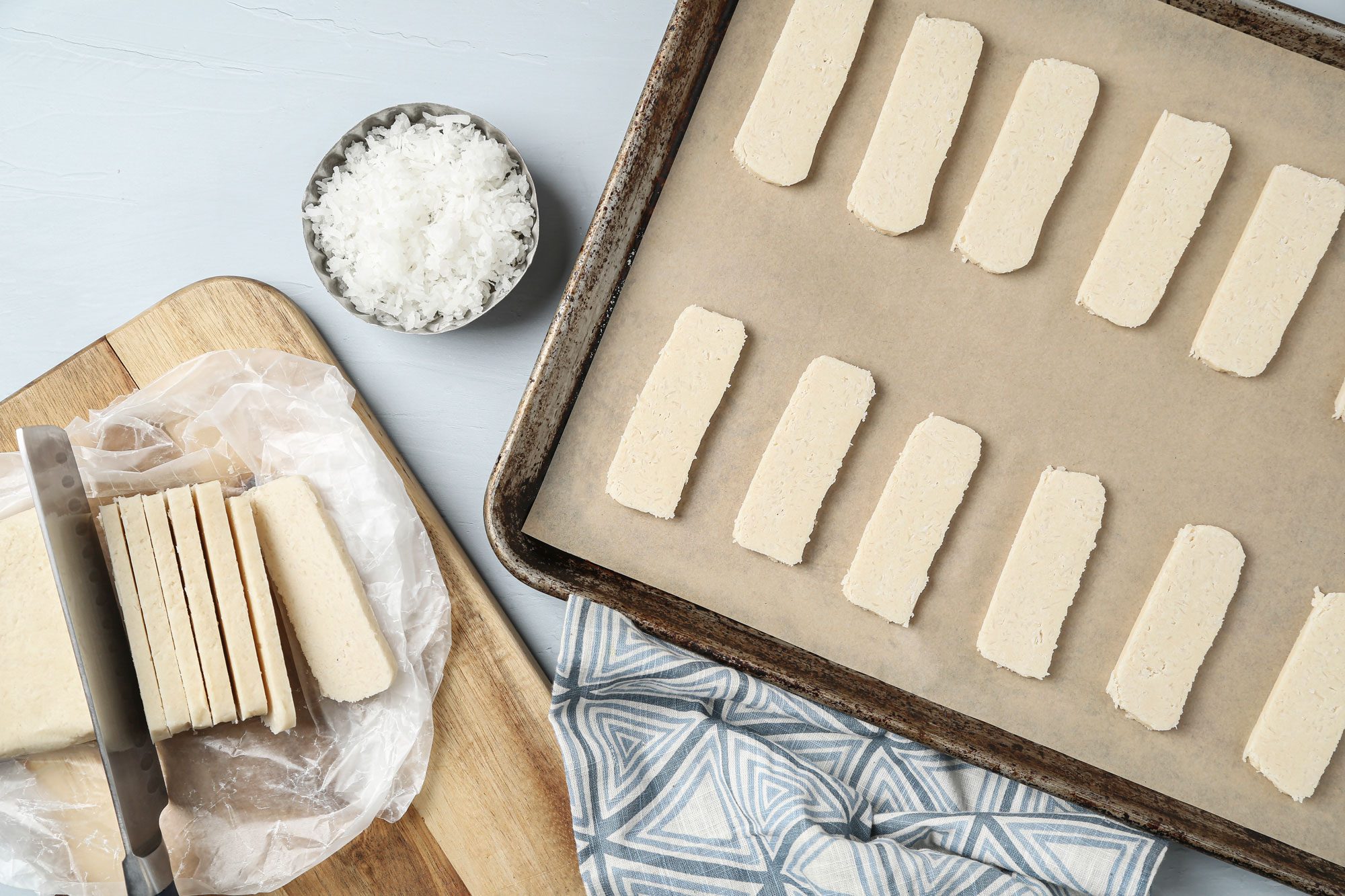 Unwrap and cut dough crosswise into 1/4 inches slices; Place 1 in. apart on ungreased baking sheets