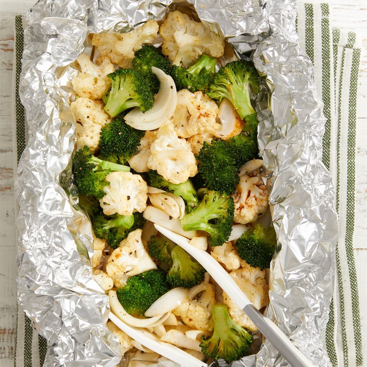 Grilled Broccoli and Cauliflower