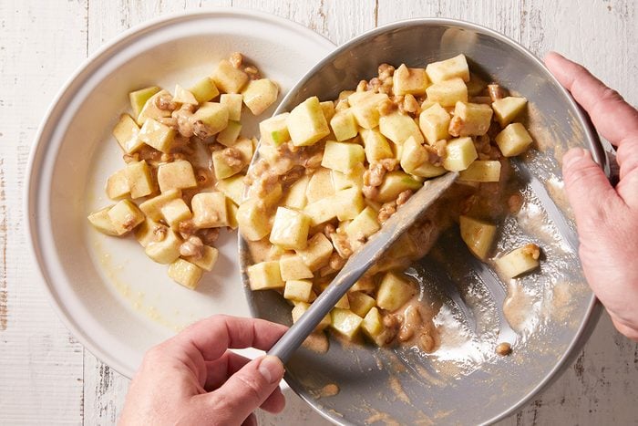 Transfer to a 9-in. pie plate coated with cooking spray.