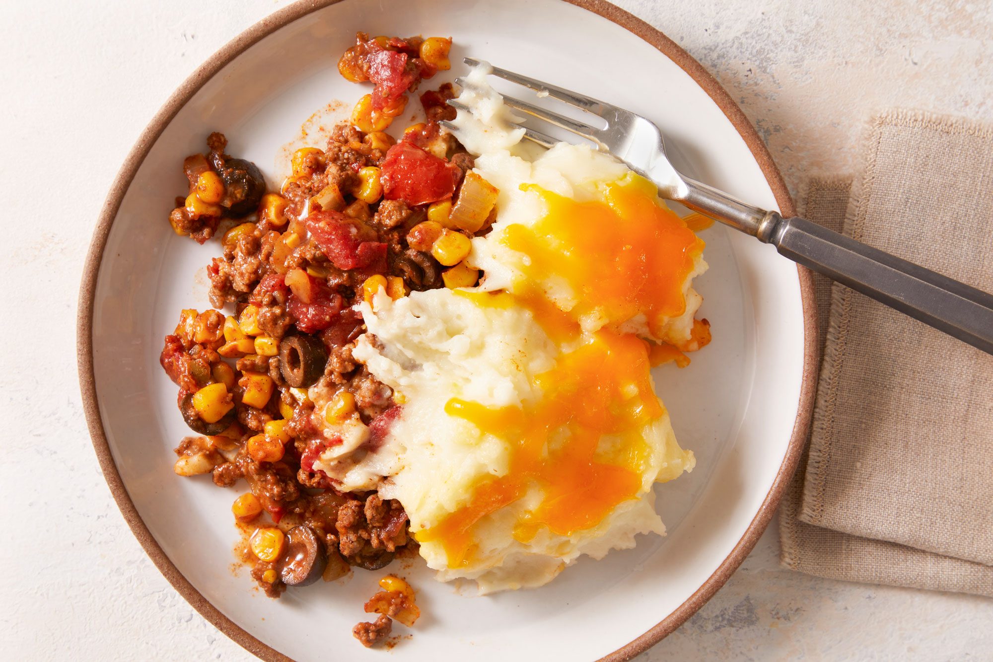 Overhead shot of Spicy Shepherd's Pie