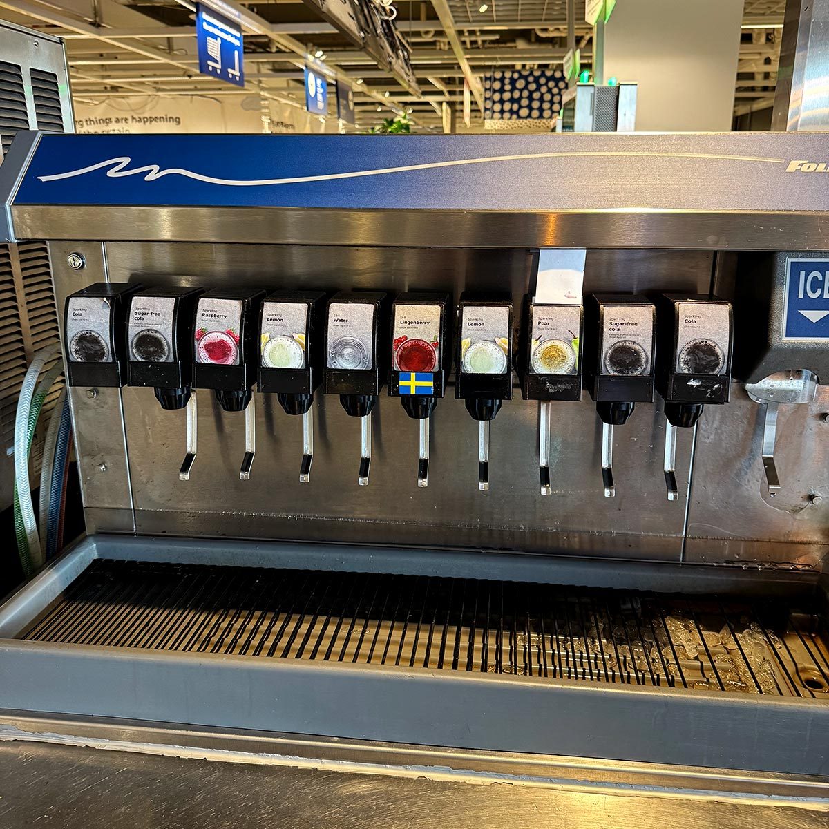 Soda fountain at Ikea food court