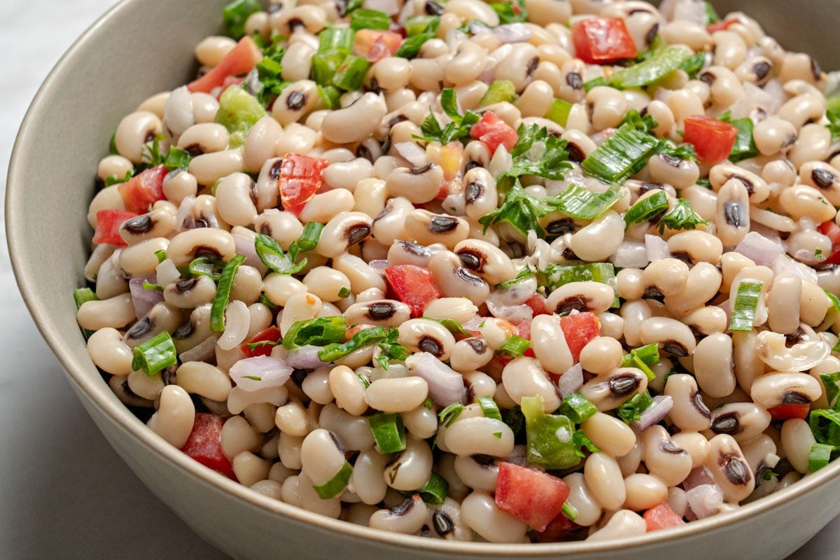 Close up shot of Black-Eyed Pea Salsa