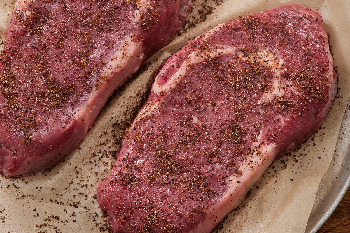 Preparing Coffee Dry Rubbed Boneless Rib Eye Steaks