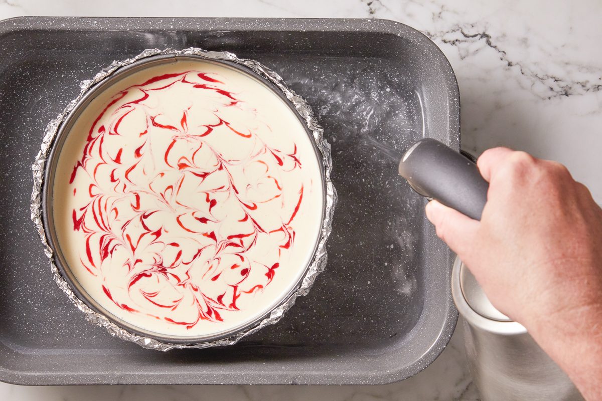 adding water to water bath