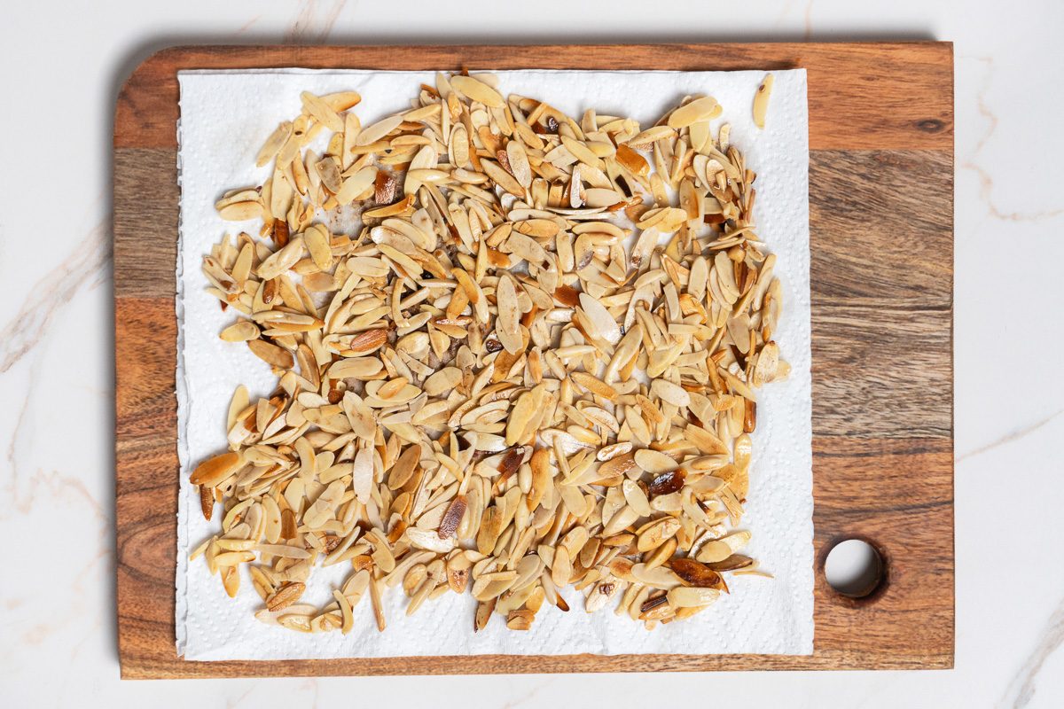 almonds on paper towel
