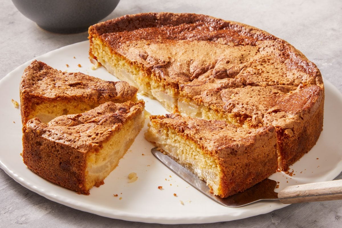 3/4 shot of Pear Olive Oil Cake;