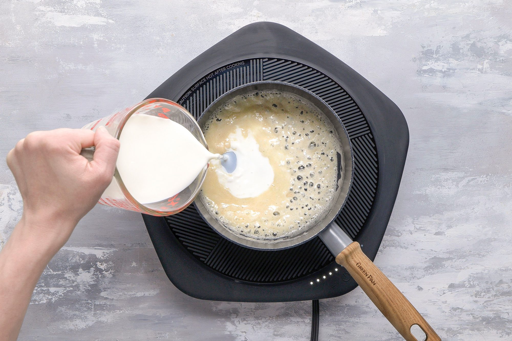 in a small saucepan, melt the butter. Stir in flour until smooth; gradually add milk.