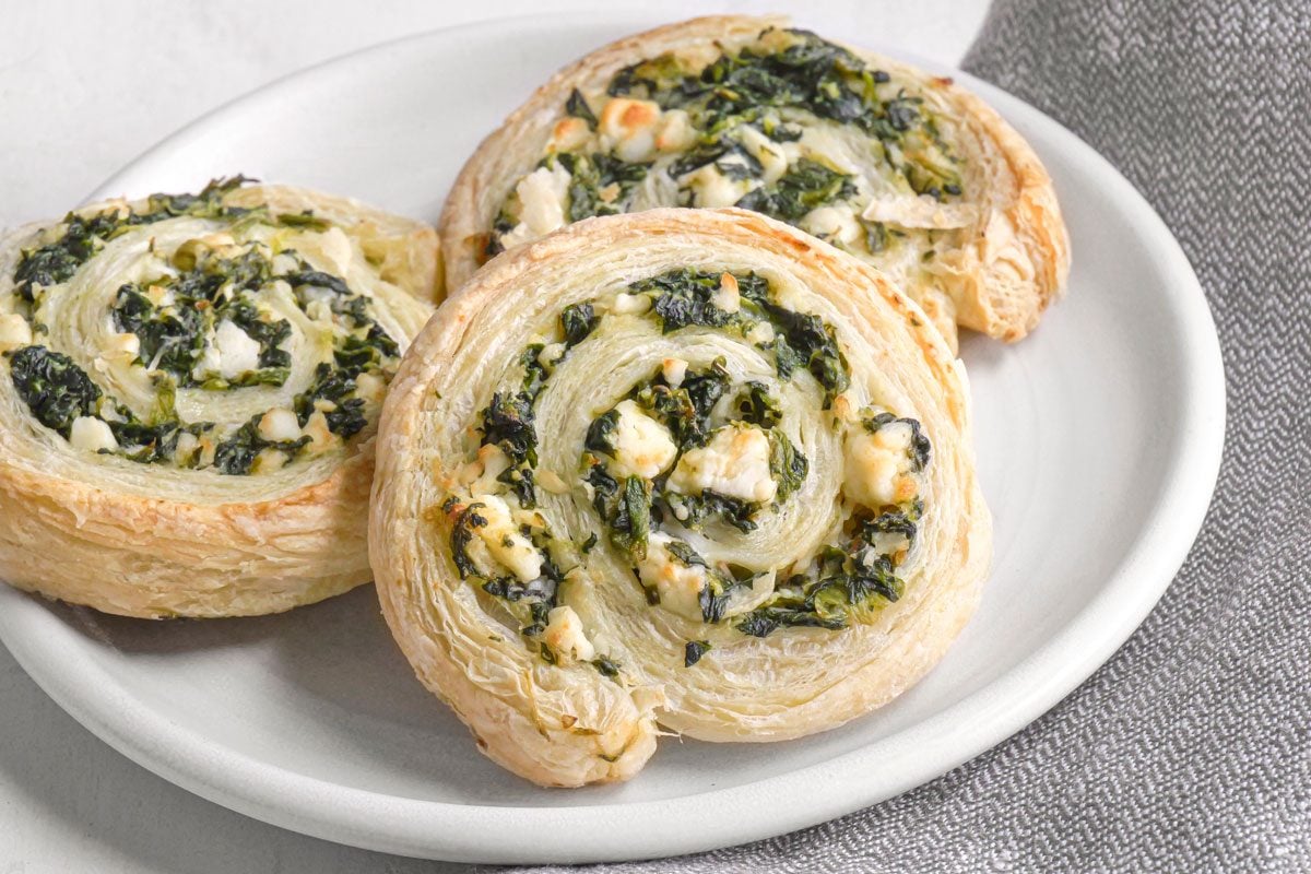 Close-up shot of Spinach And Feta Pinwheels