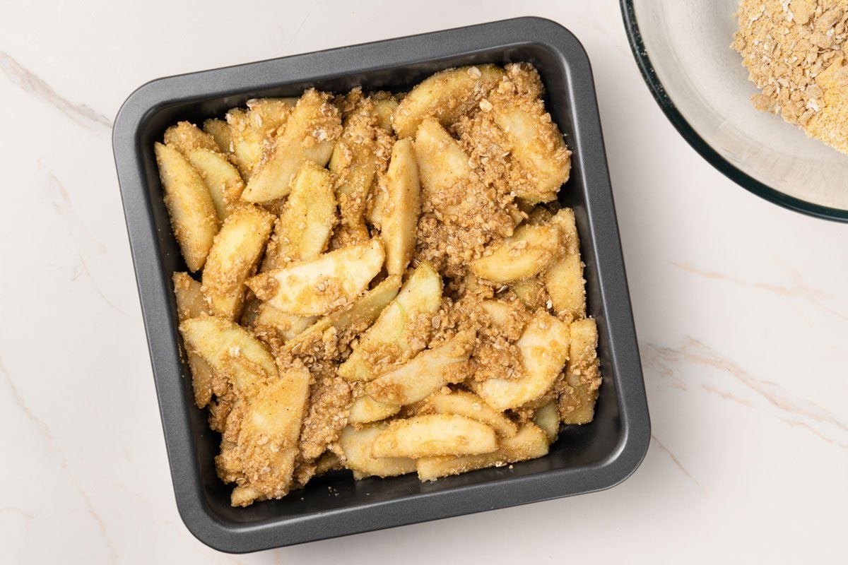 Transfer to a greased 8-in. square baking dish.