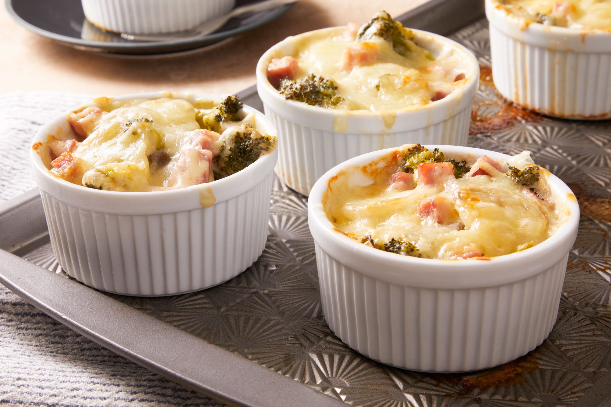 3/4 shot of Broccoli Scalloped Potatoes