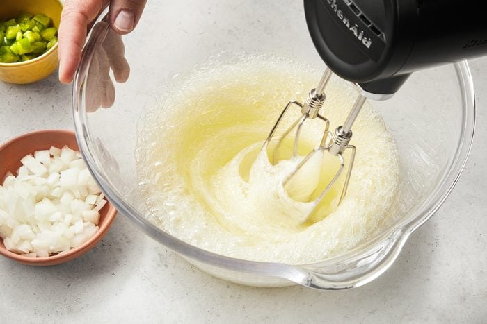 beating egg whites in a large bowl