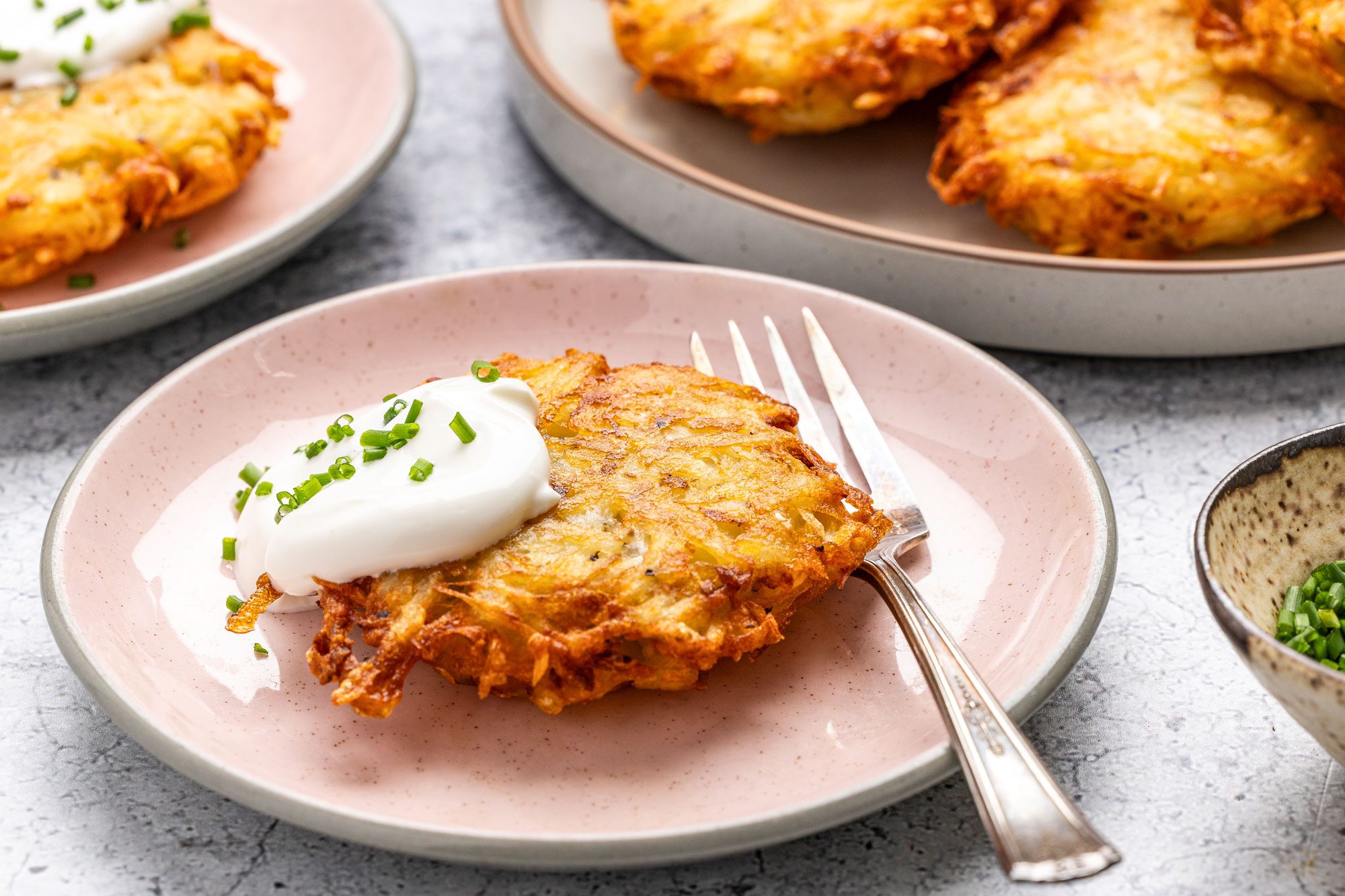 3/4 shot of Polish Potato Pancakes