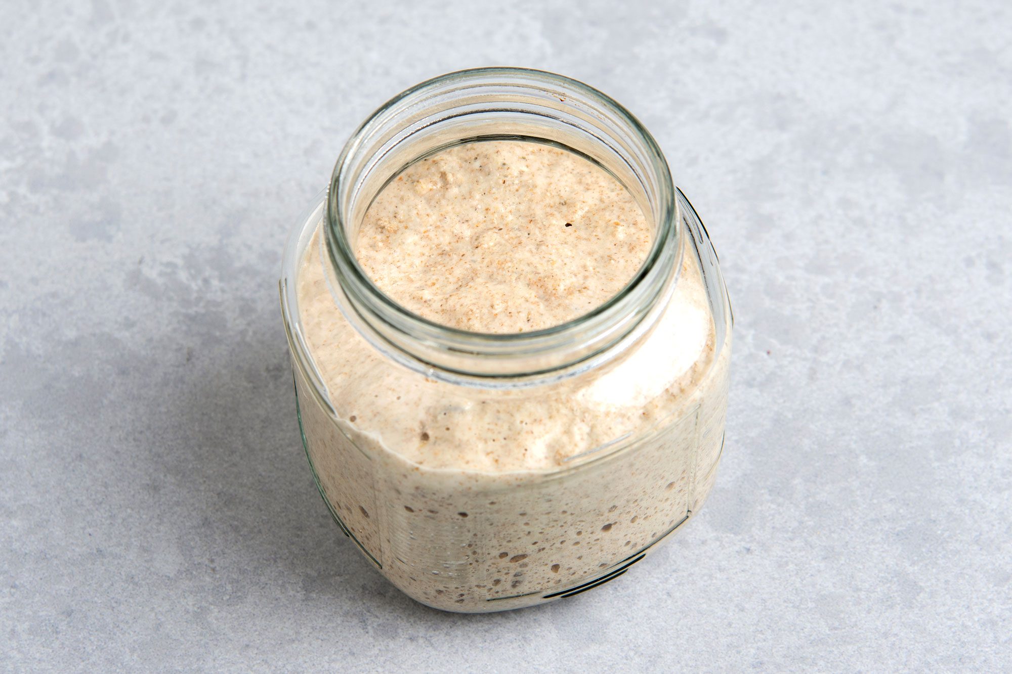high angle shot of Sourdough Starter